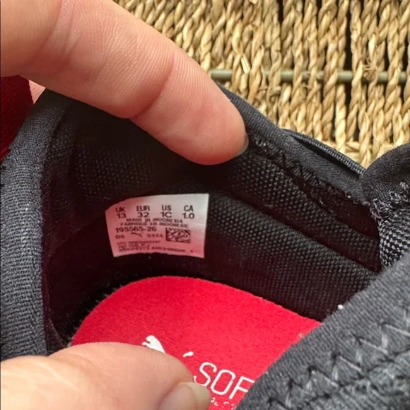 Kids Puma Black and Red Athletic Shoes - Picture 5 of 5